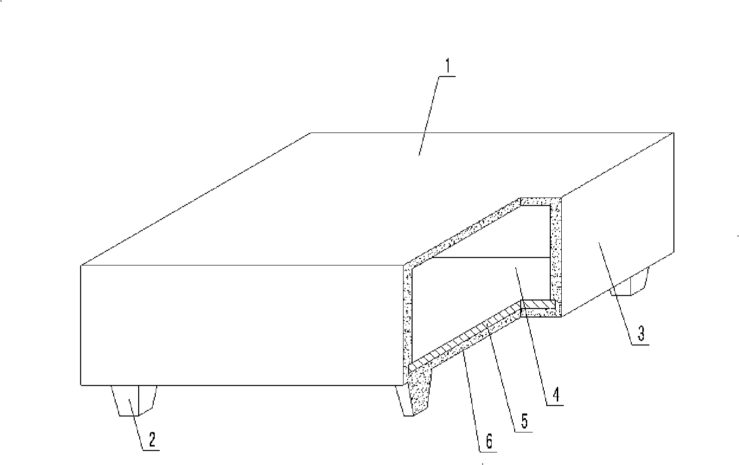 Hollow carcass for cast-in-situ concrete stuffing