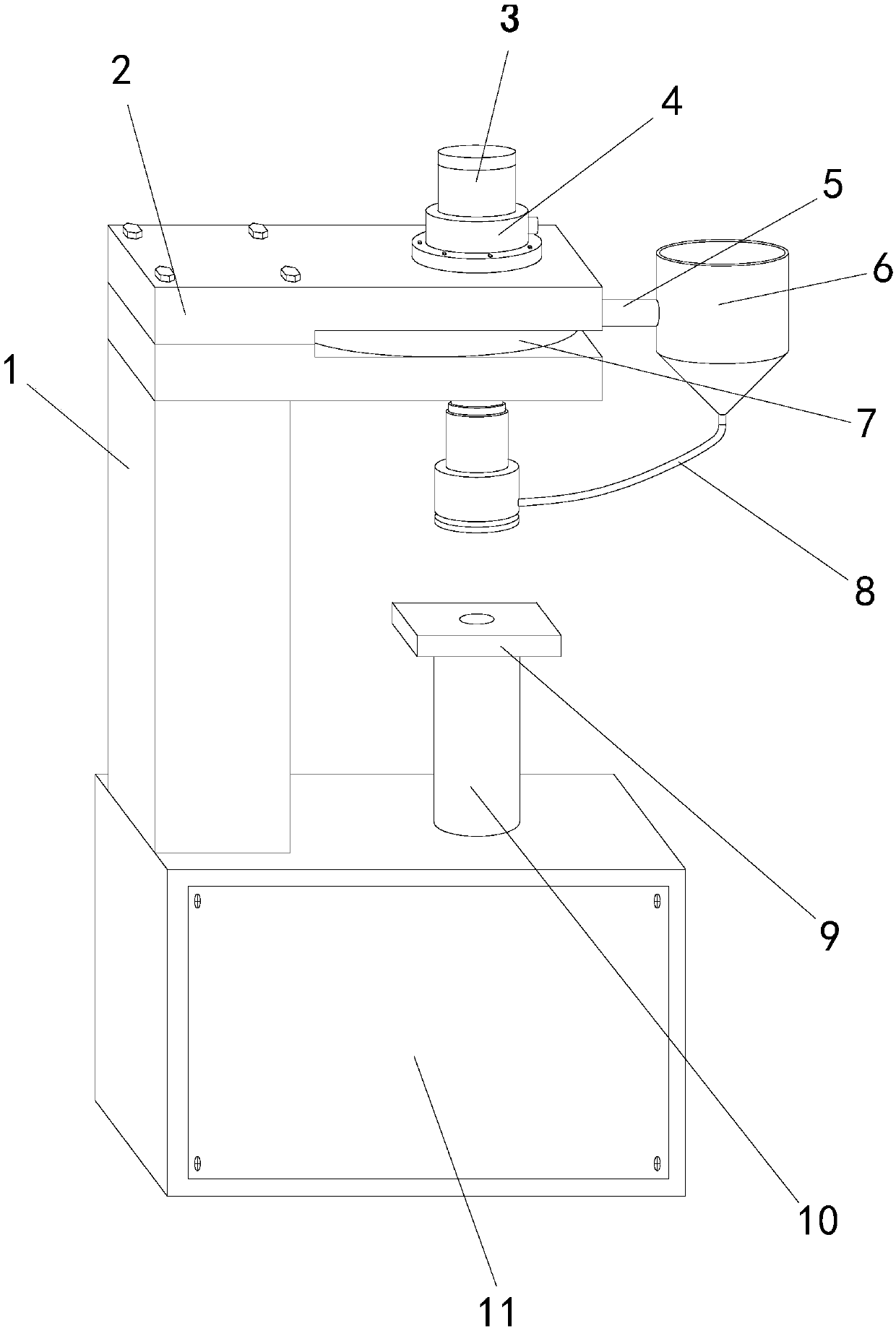 A steel ball pressing machine for universal wheels of luggage