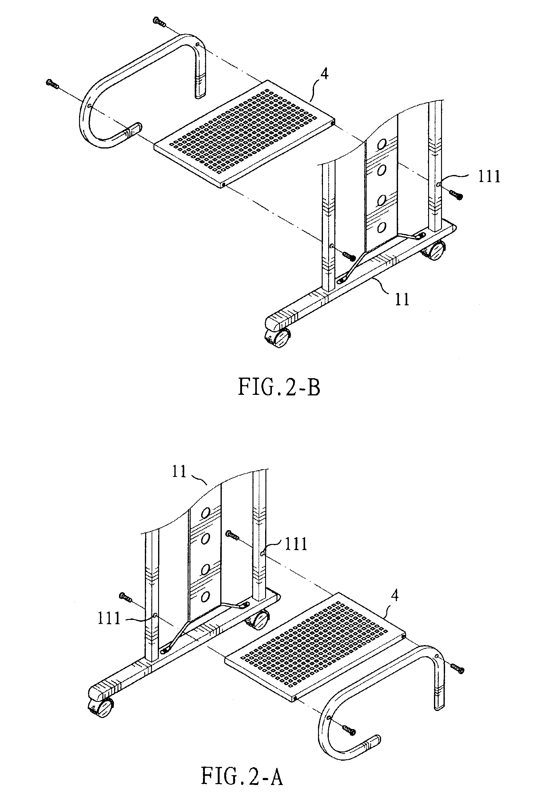 Computer desk for either right-hander or left-hander