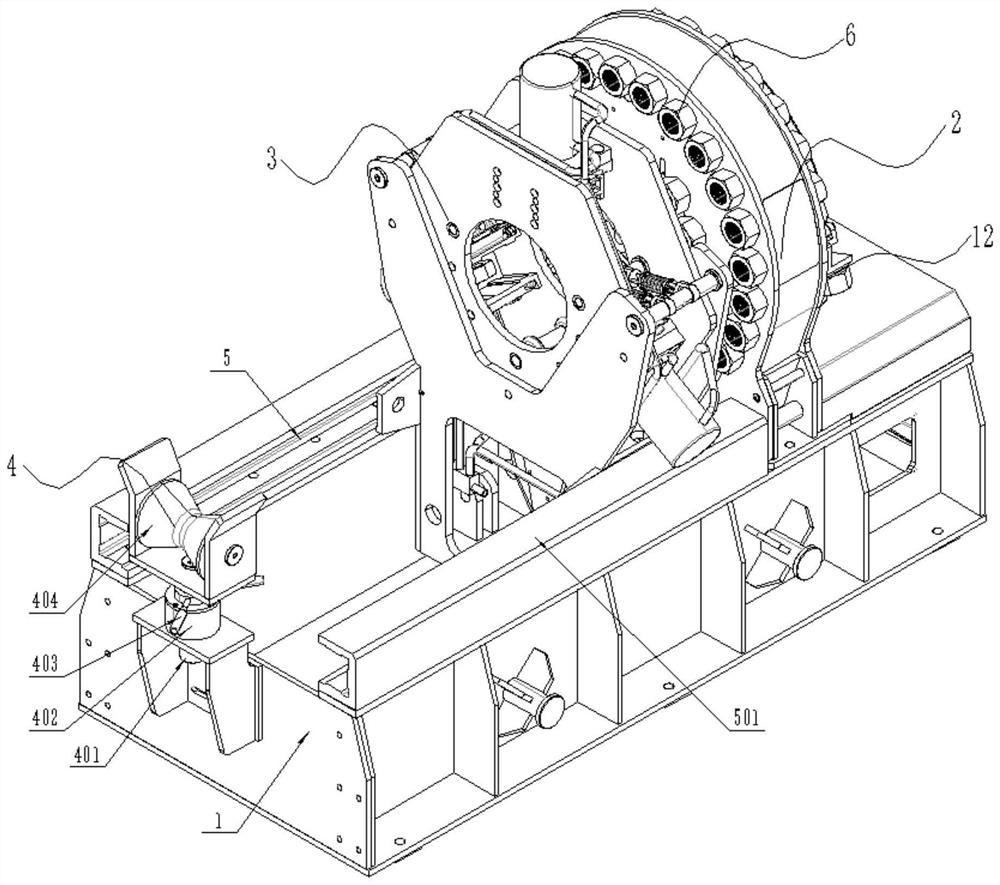 Screwing mechanism and coupling centering and screwing device