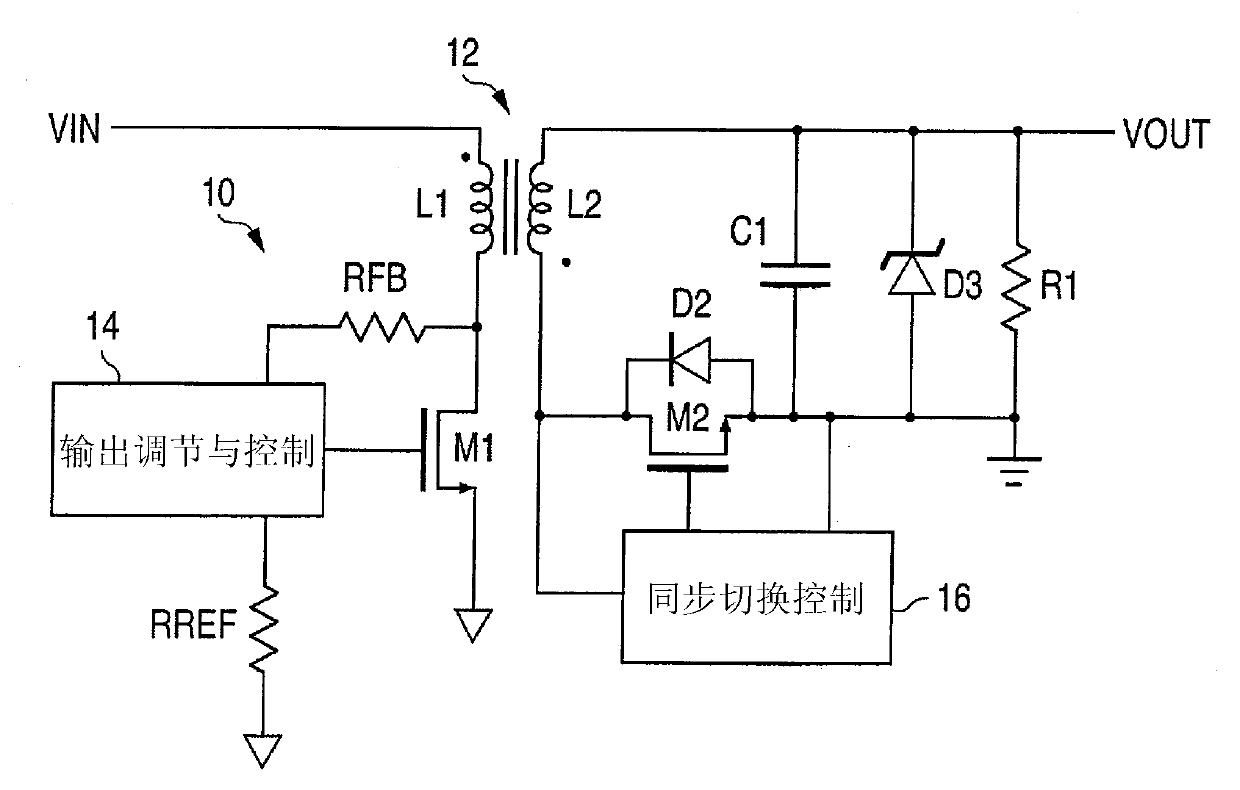 Isolated flyback converter with sleep mode for light load operation