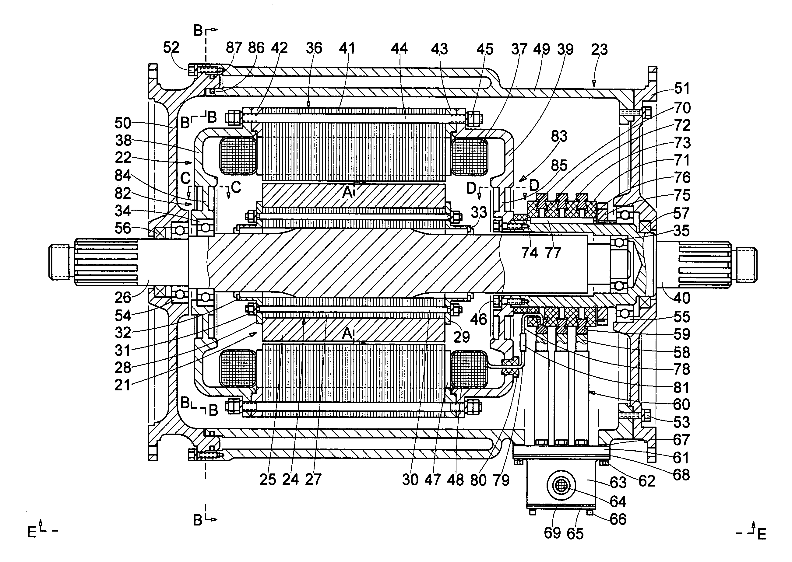 Dual-rotor electric traction motor