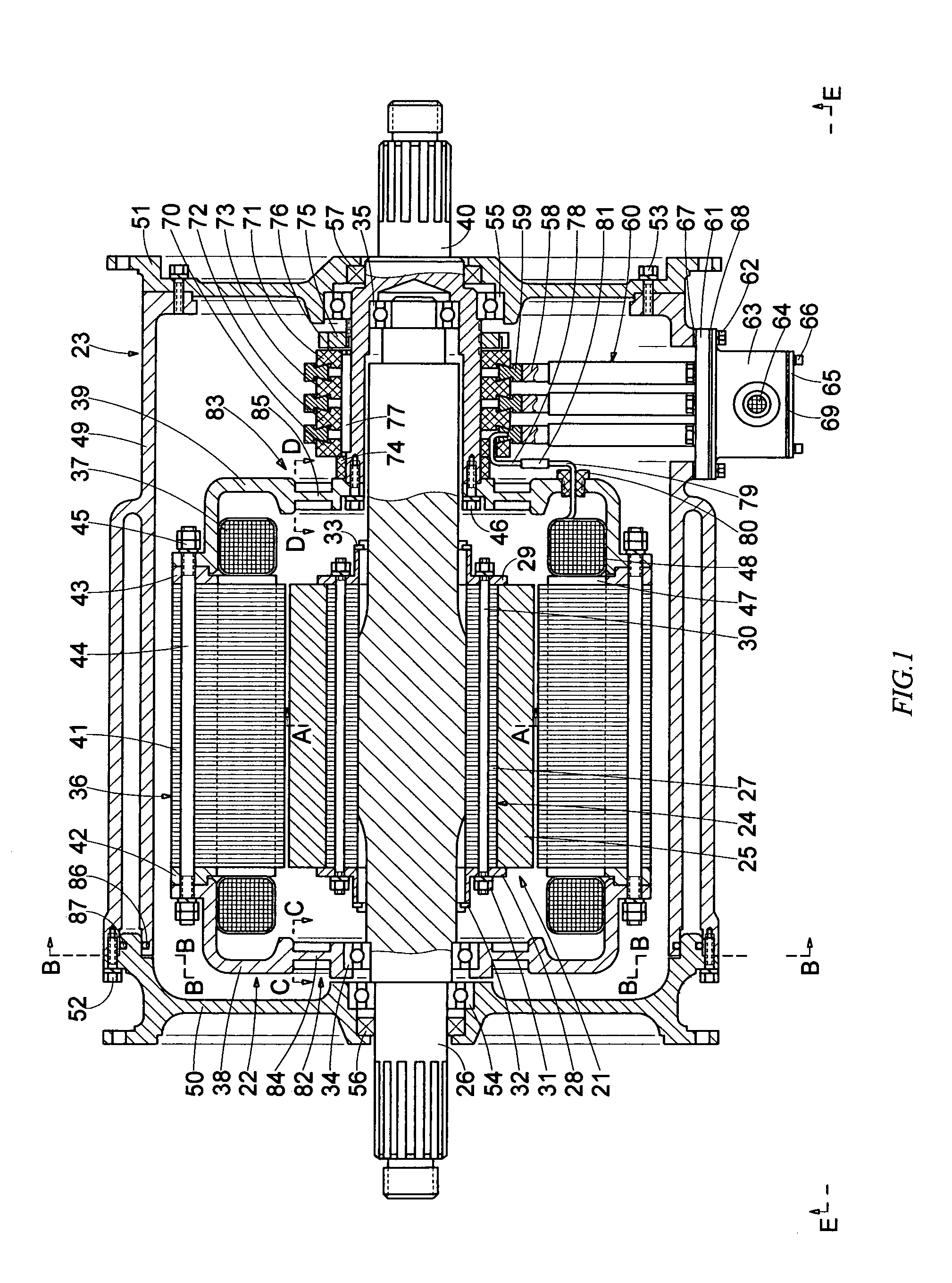 Dual-rotor electric traction motor