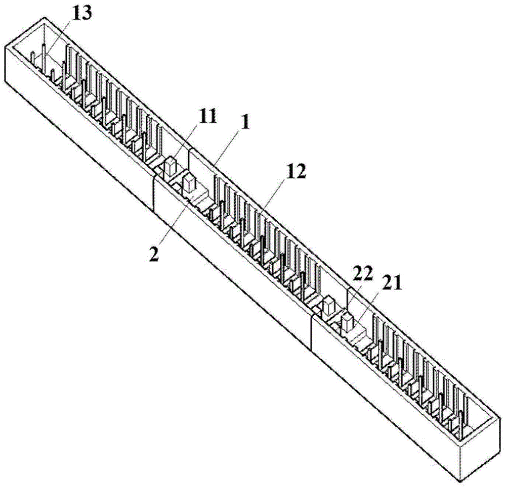 Reinforced pin-jointed permanent beam formwork, concrete structural member and manufacturing method