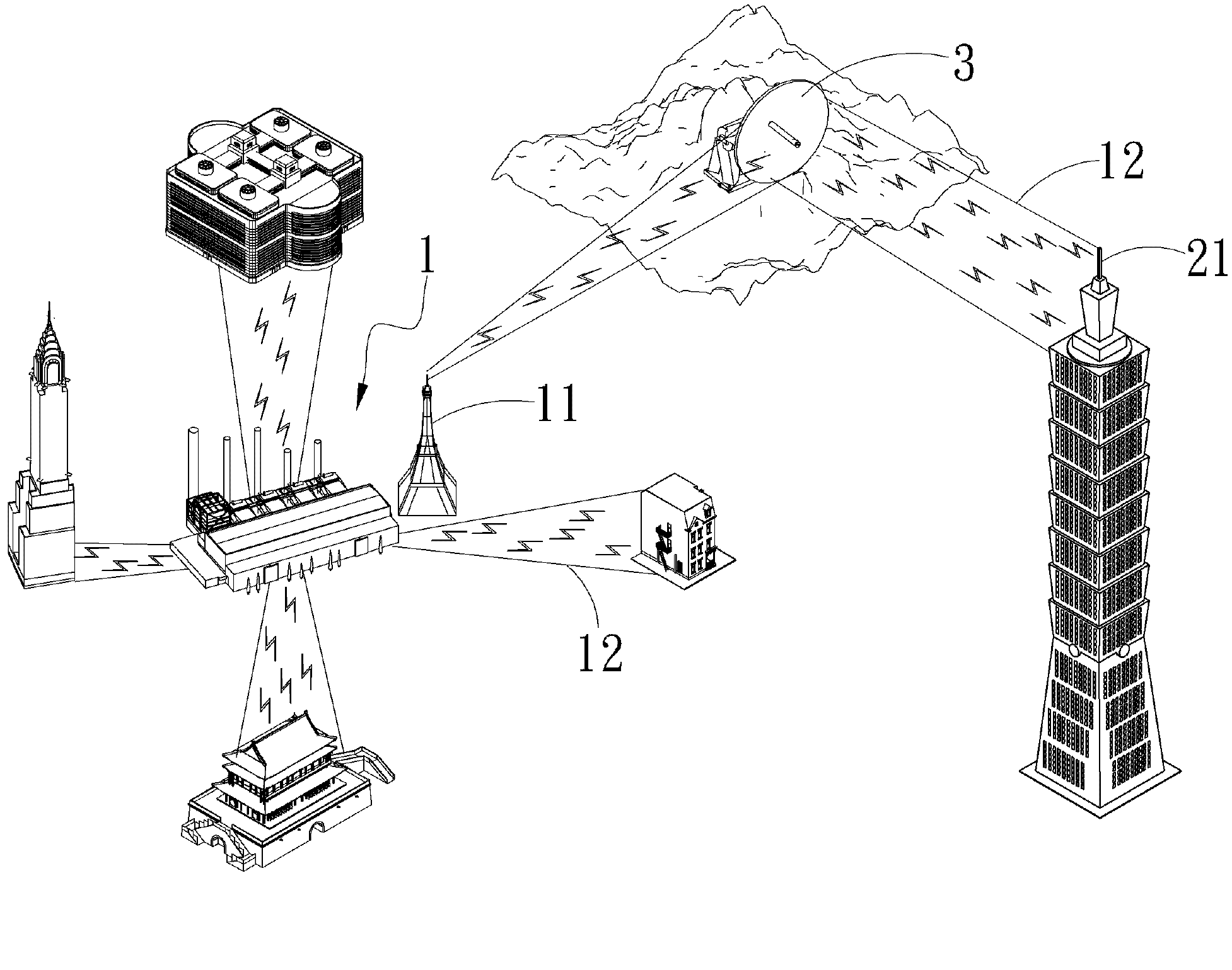 Energy light wave transmitting system