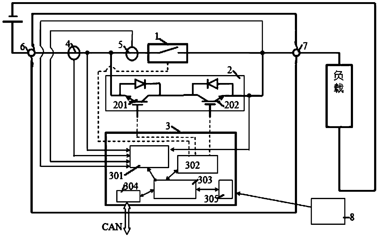 Electronic device for dynamic simulation of open-circuit faults in DC high-voltage and high-current circuits