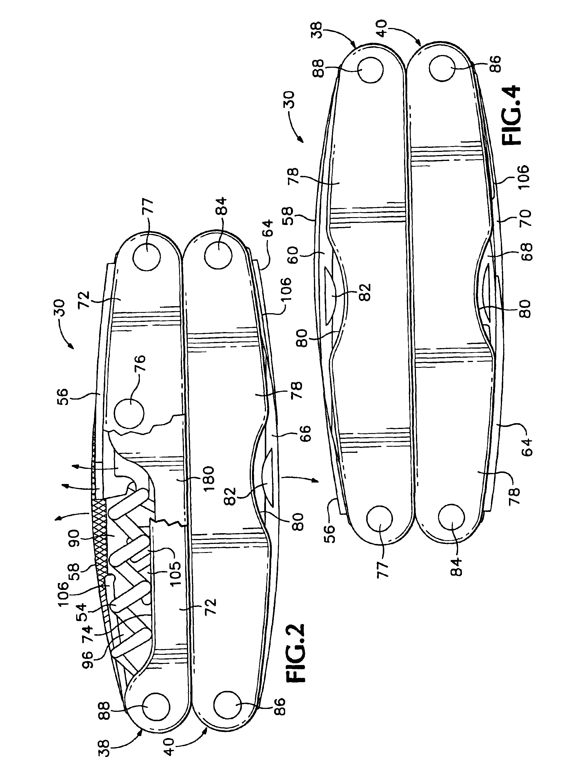 Folding multipurpose pocket tool with floating springs