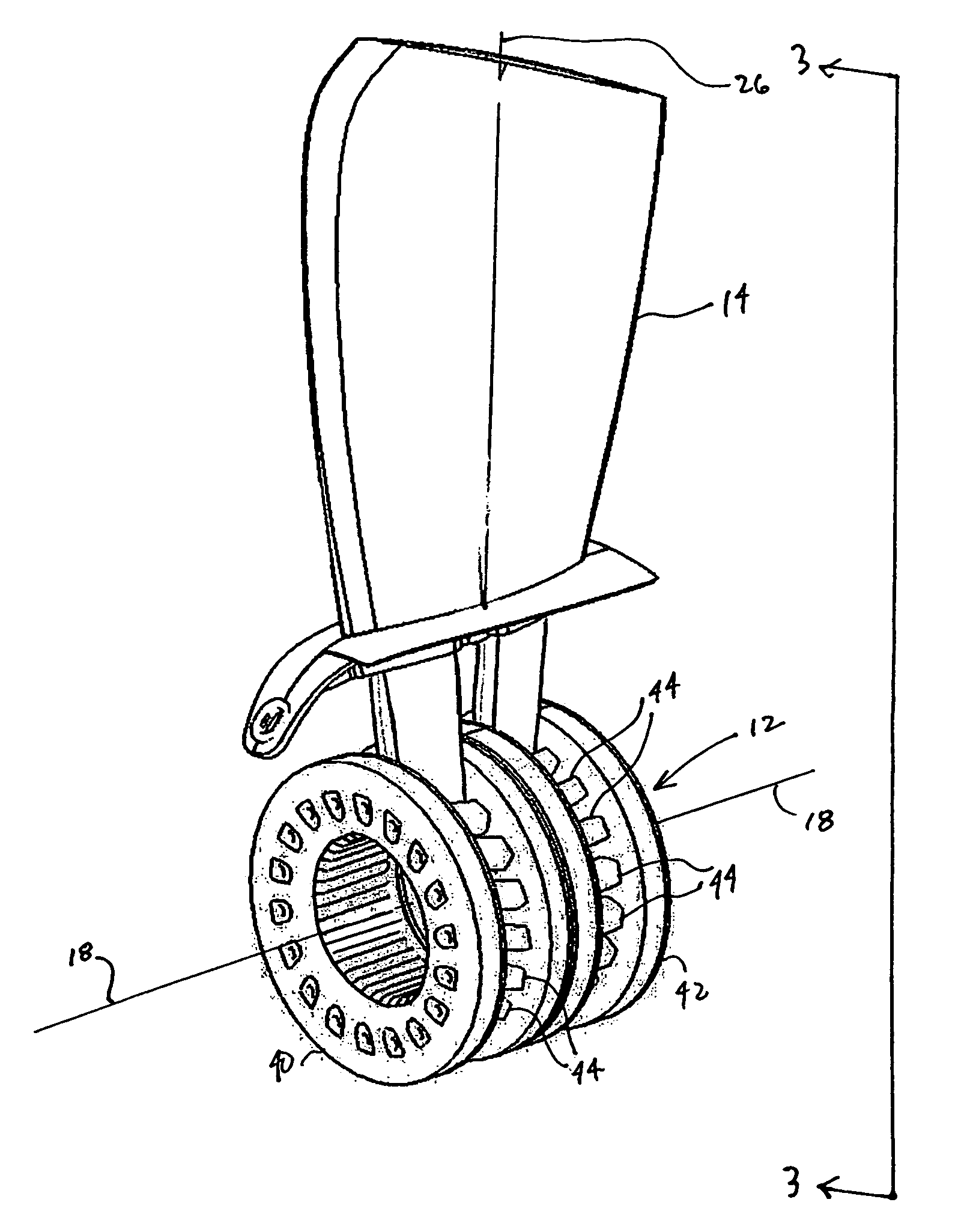 Variable pitch rotor blade with double flexible retention elements