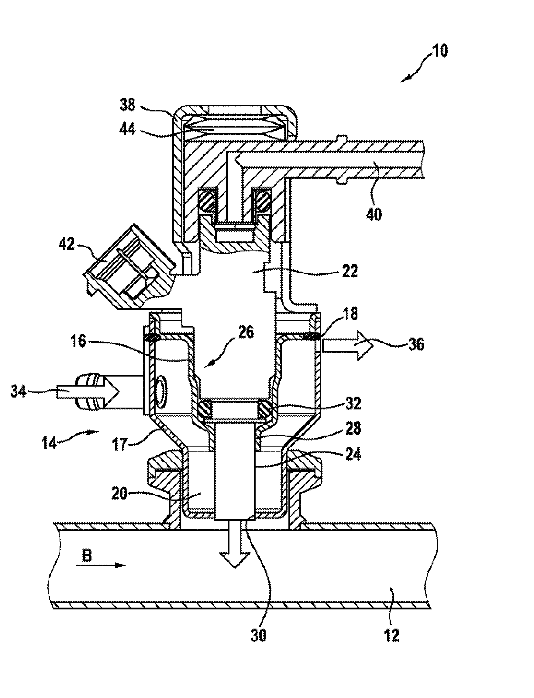 Metering module for metering a reducing agent