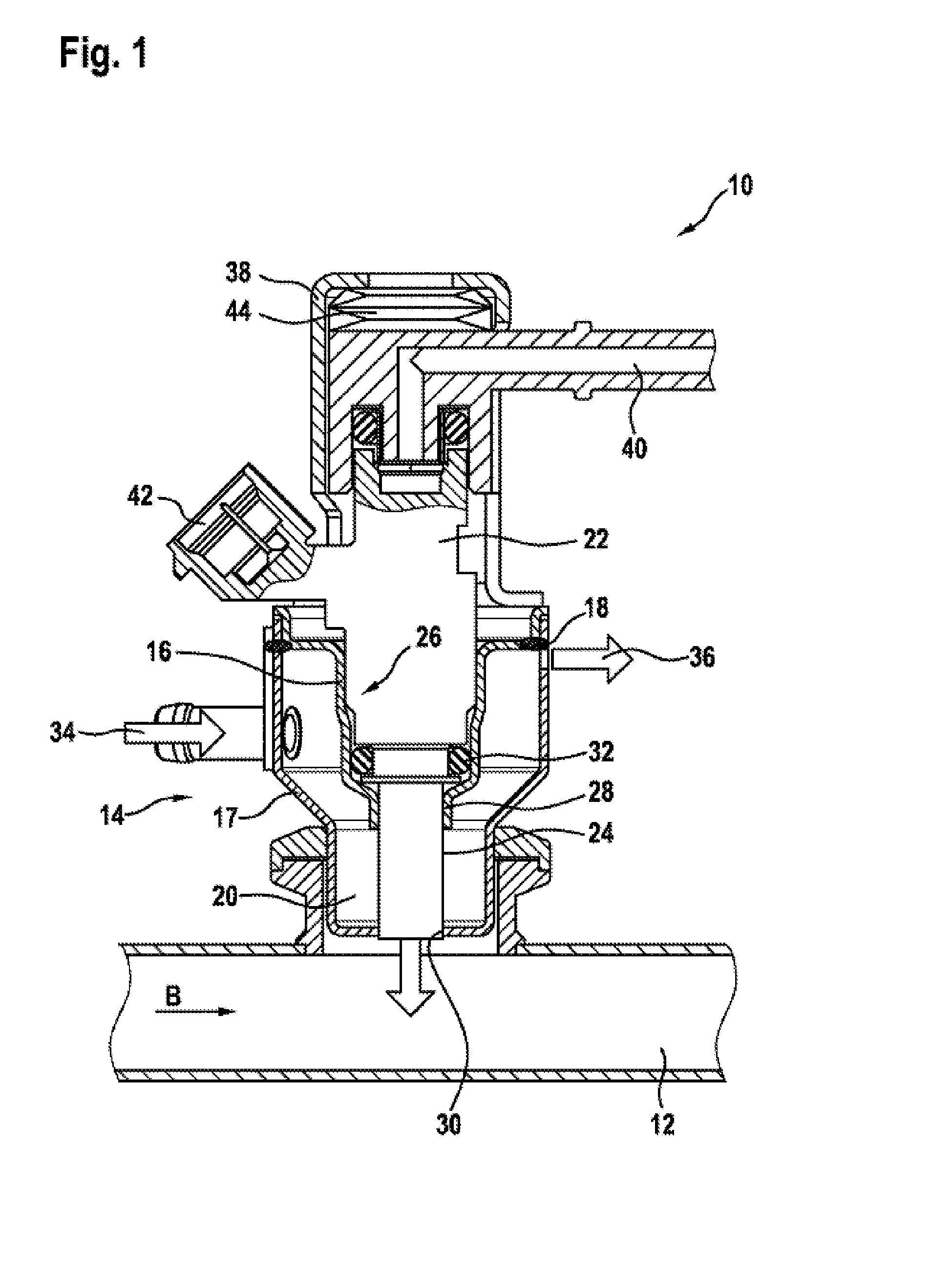 Metering module for metering a reducing agent