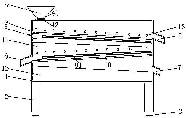 Camellia seed screening device for oil-tea camellia processing