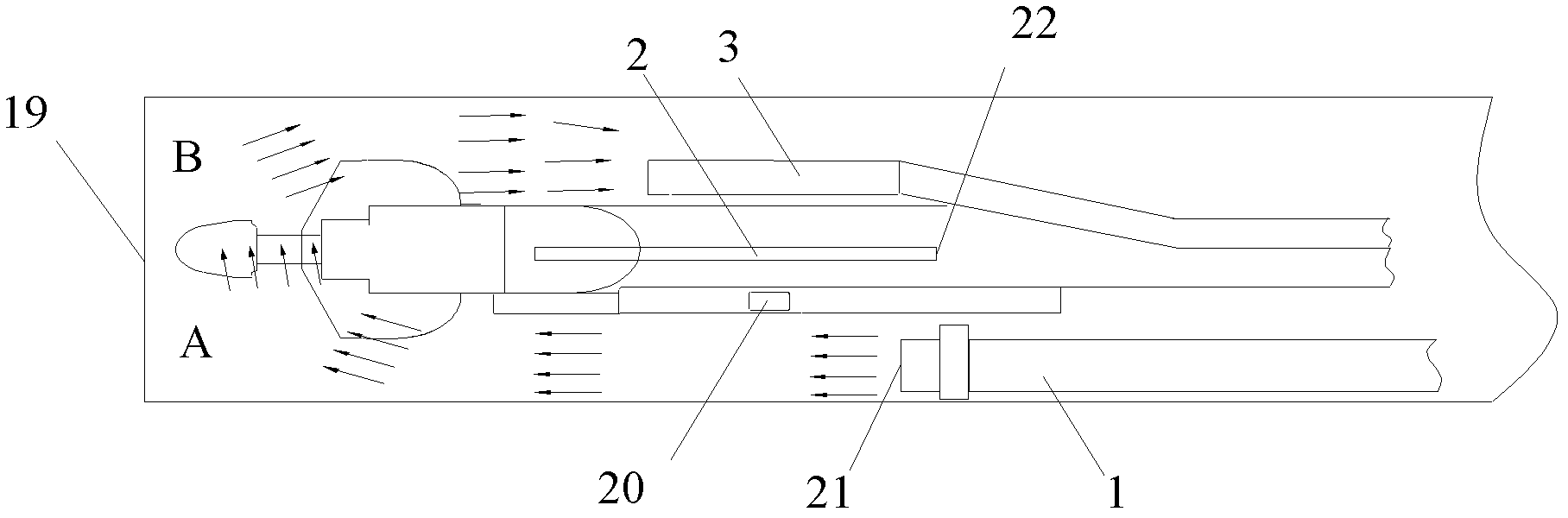 Dust removing curtain device for development machine