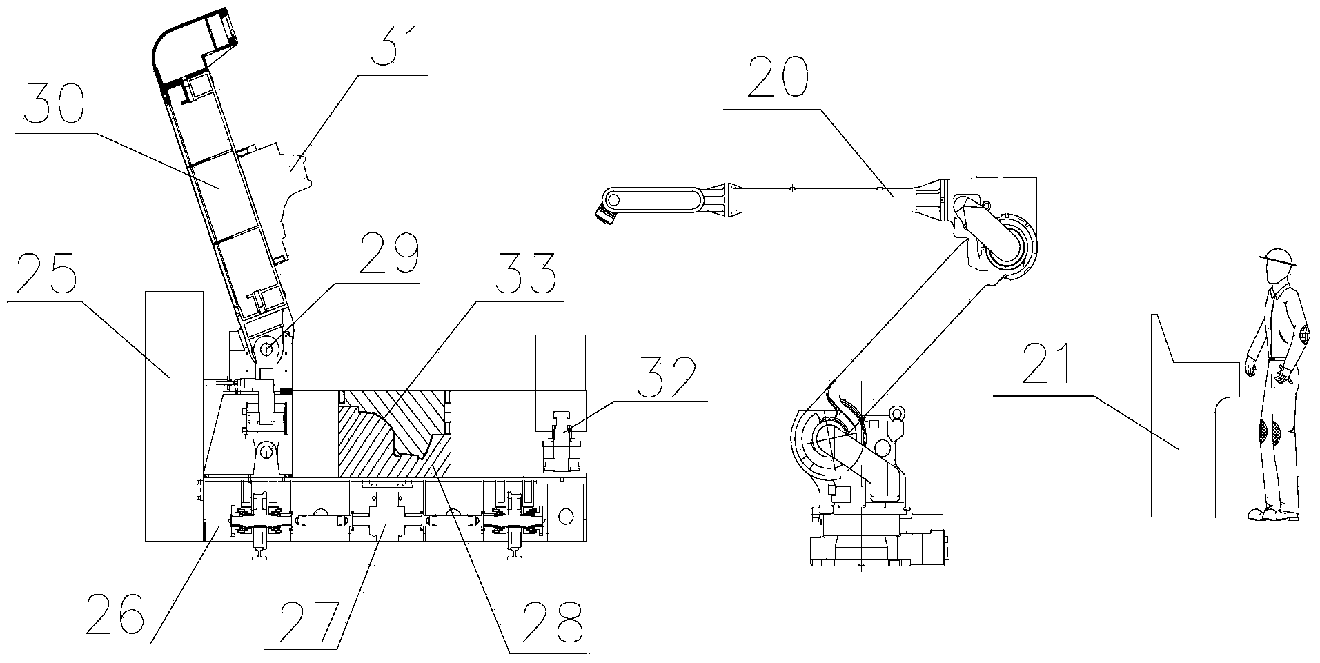 Large-scale high-precision combined type foaming mold vehicle device