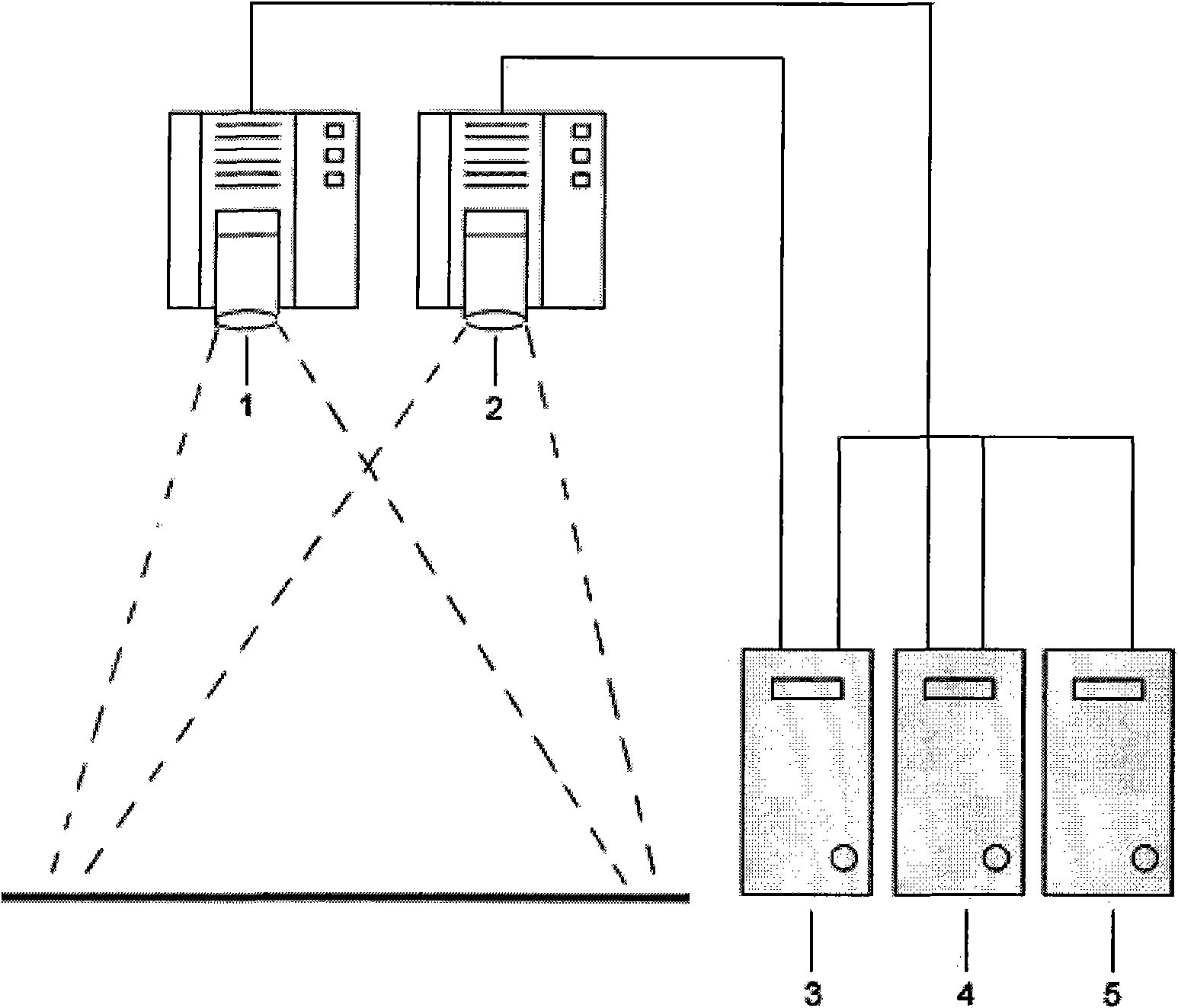 Method for realizing displaying of high dynamic luminance range images by a plurality of projecting cameras