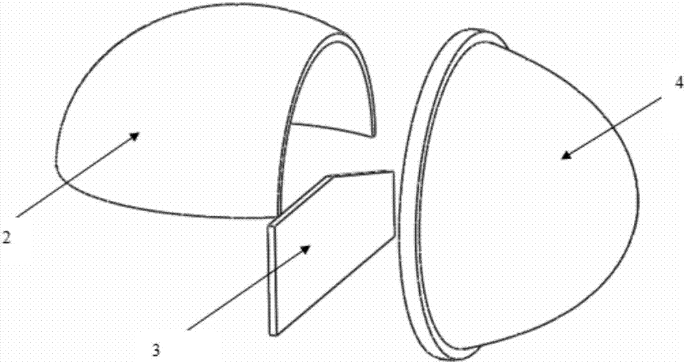 Double-free-form-surface optical lens for LED (Light-emitting Diode) automobile dipped headlight