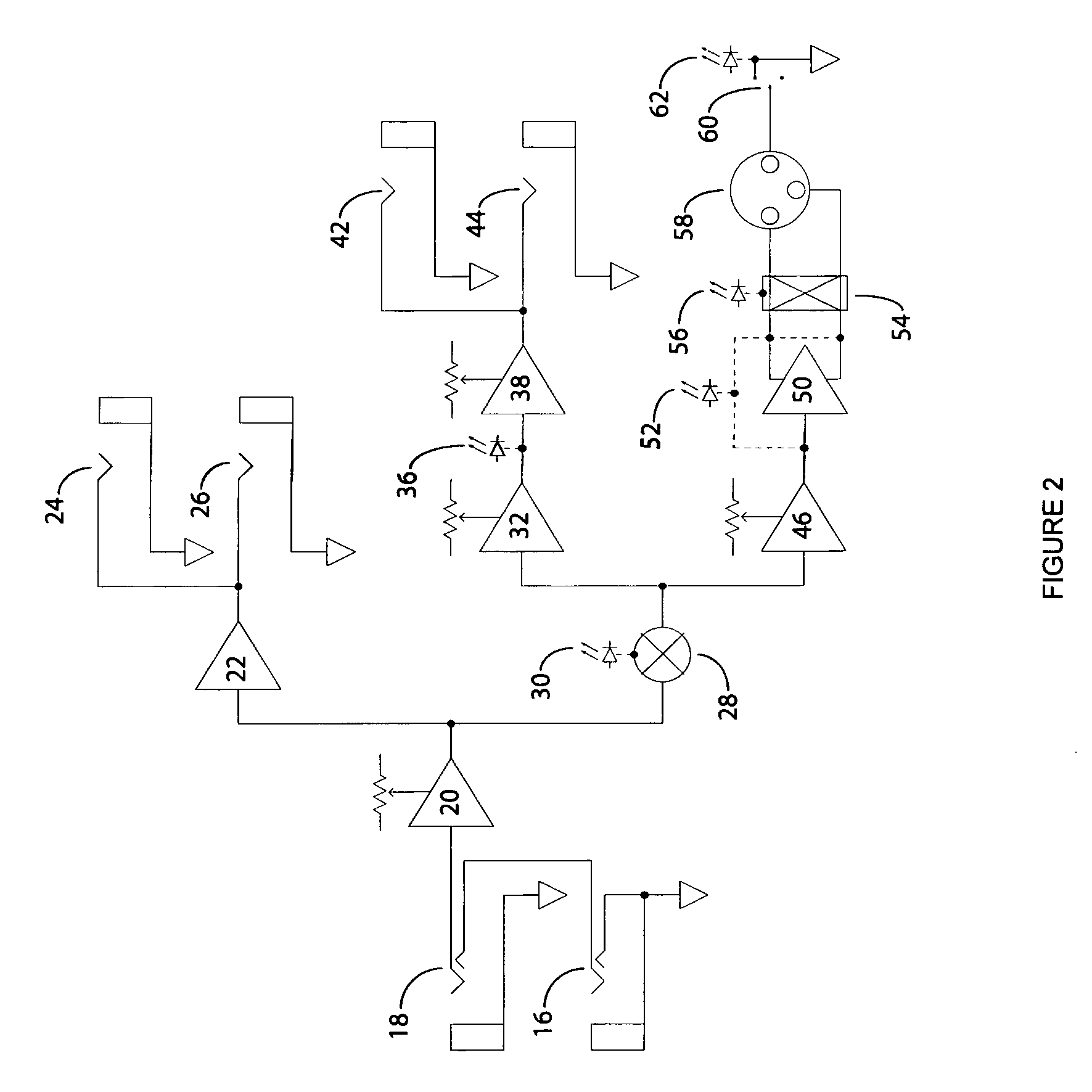 Bidirectional, variable-impedance instrument-level to professional-level audio interface with signal splitters and balanced DC power