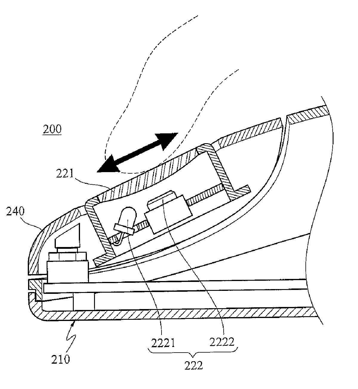 Computer input device for automatically scrolling