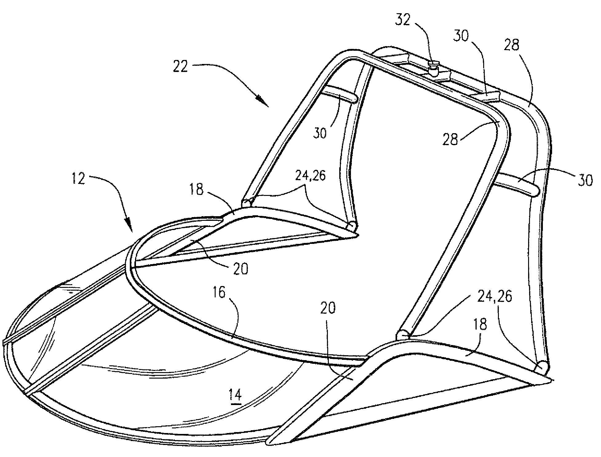 Windshield system including tower frame