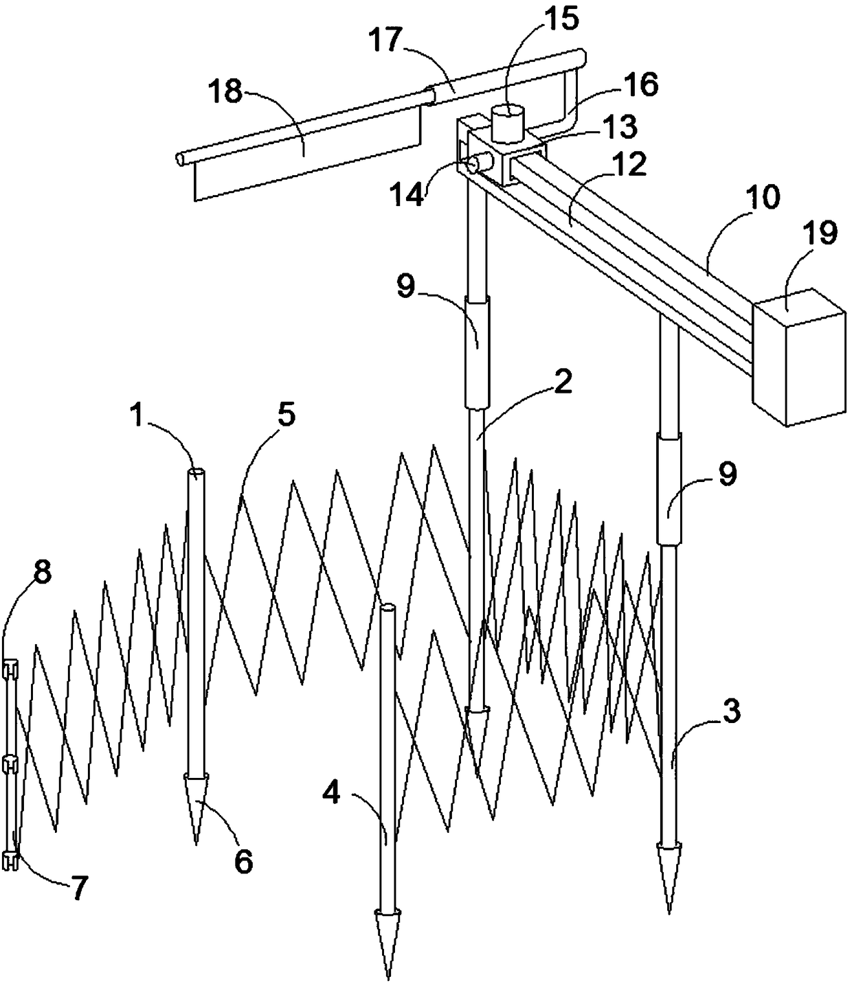 Electric power cabinet protective fence convenient to fix