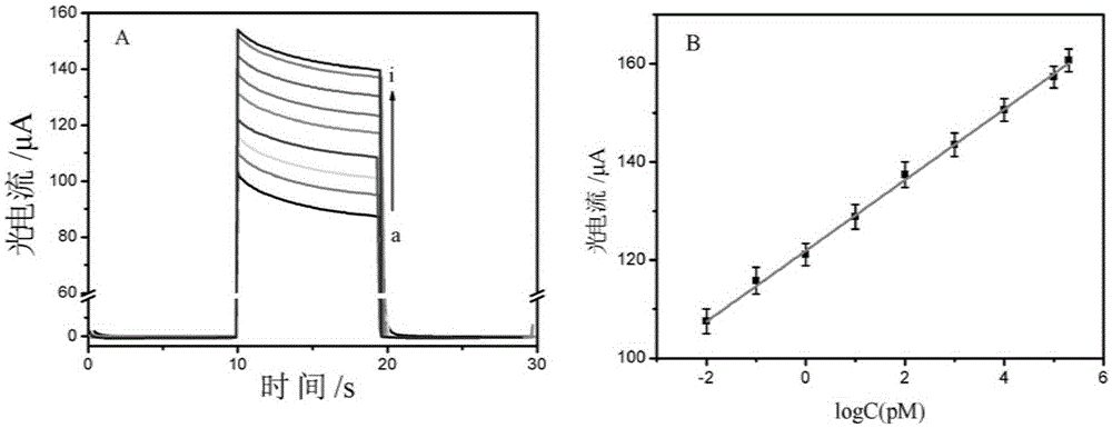 Photoelectric sensor and application thereof, and preparation method of working electrode