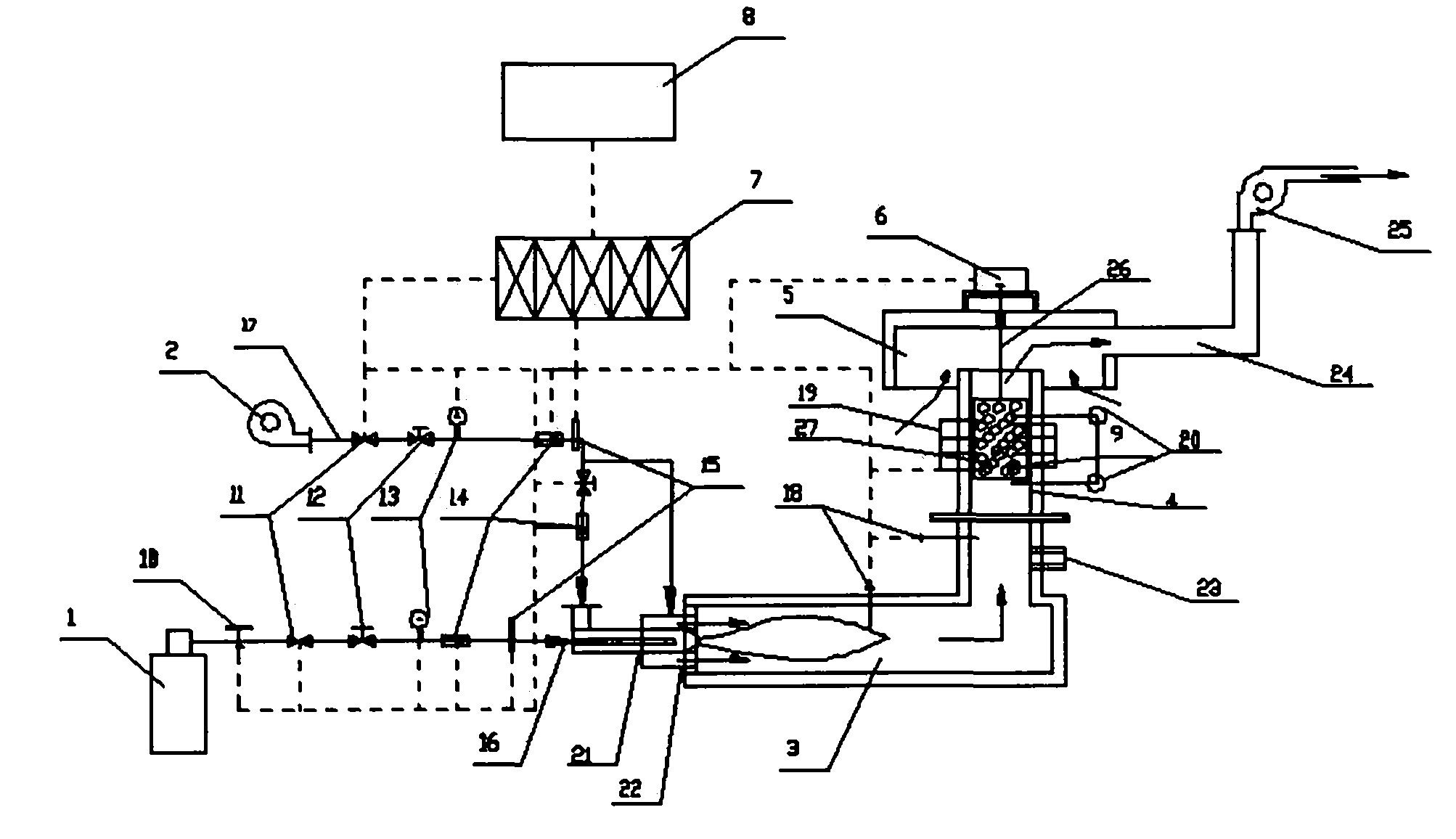 Experimental device for iron ore pellet roasting process