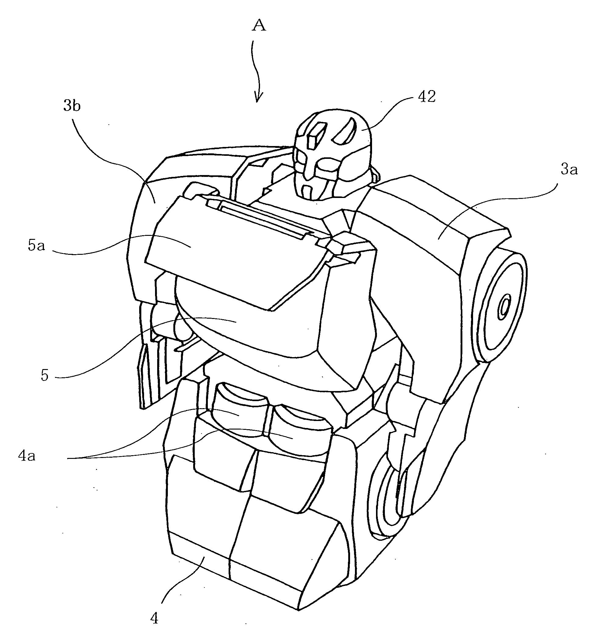 Transformable toy, and accommodating case for accommodating the transformable toy