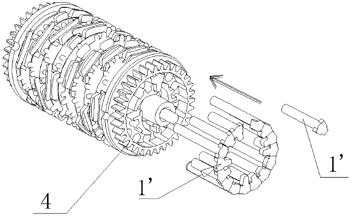 Hair removing device and hair removing head ejector rod thereof