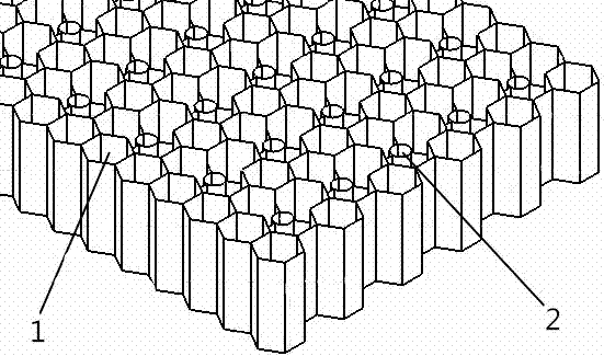 Regular-hexagon honeycomb core with detachable circular noise-reducing structures