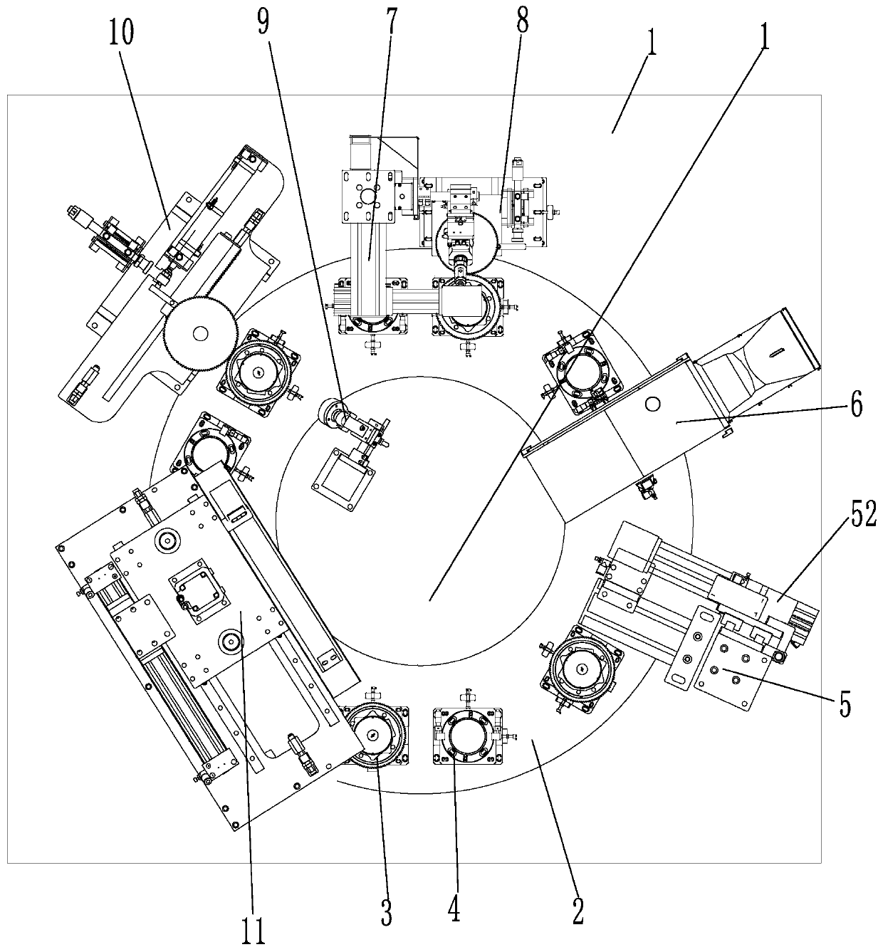 A multi-station detection and assembly equipment for stator assembly and housing