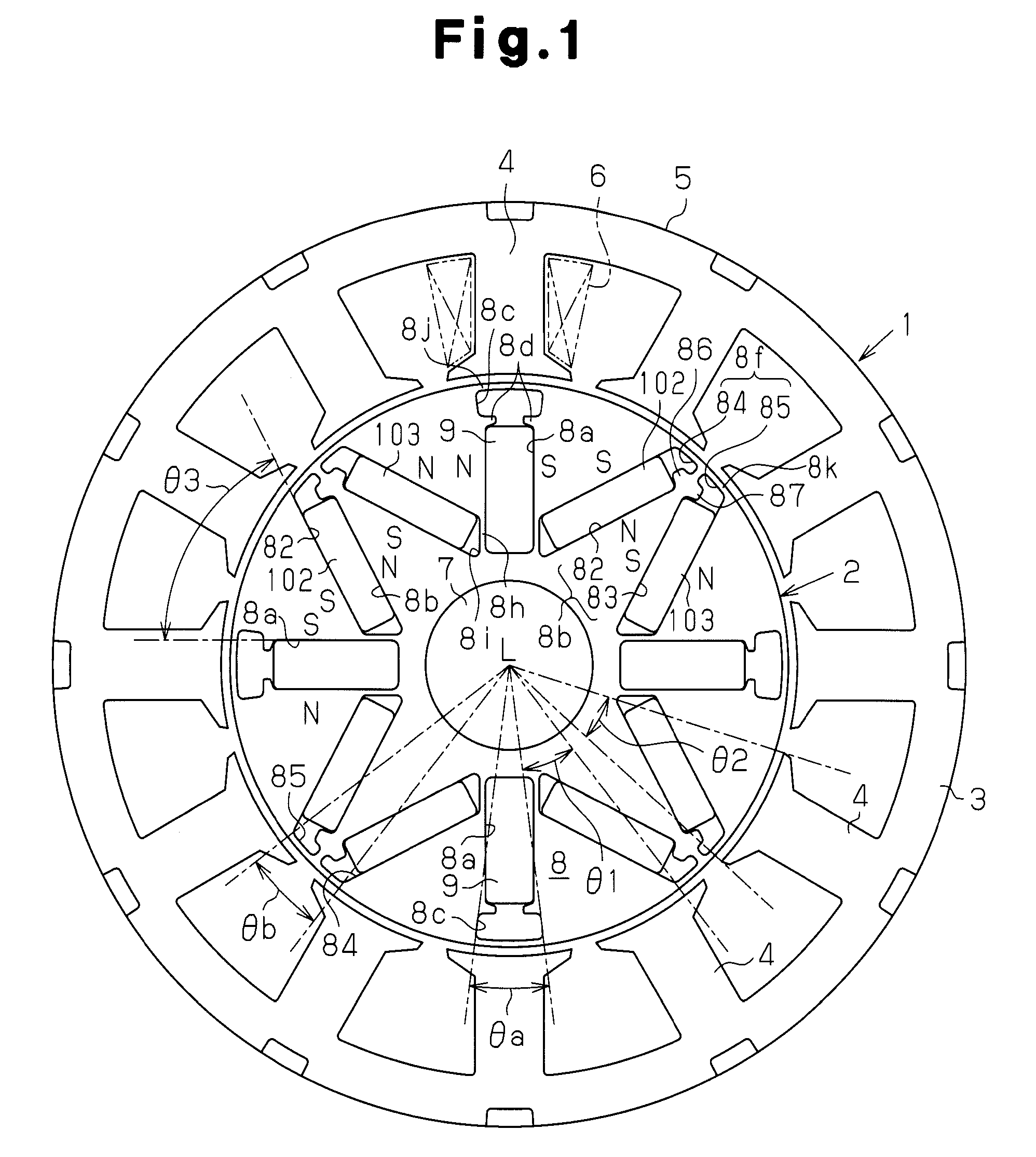 Embedded magnet type motor