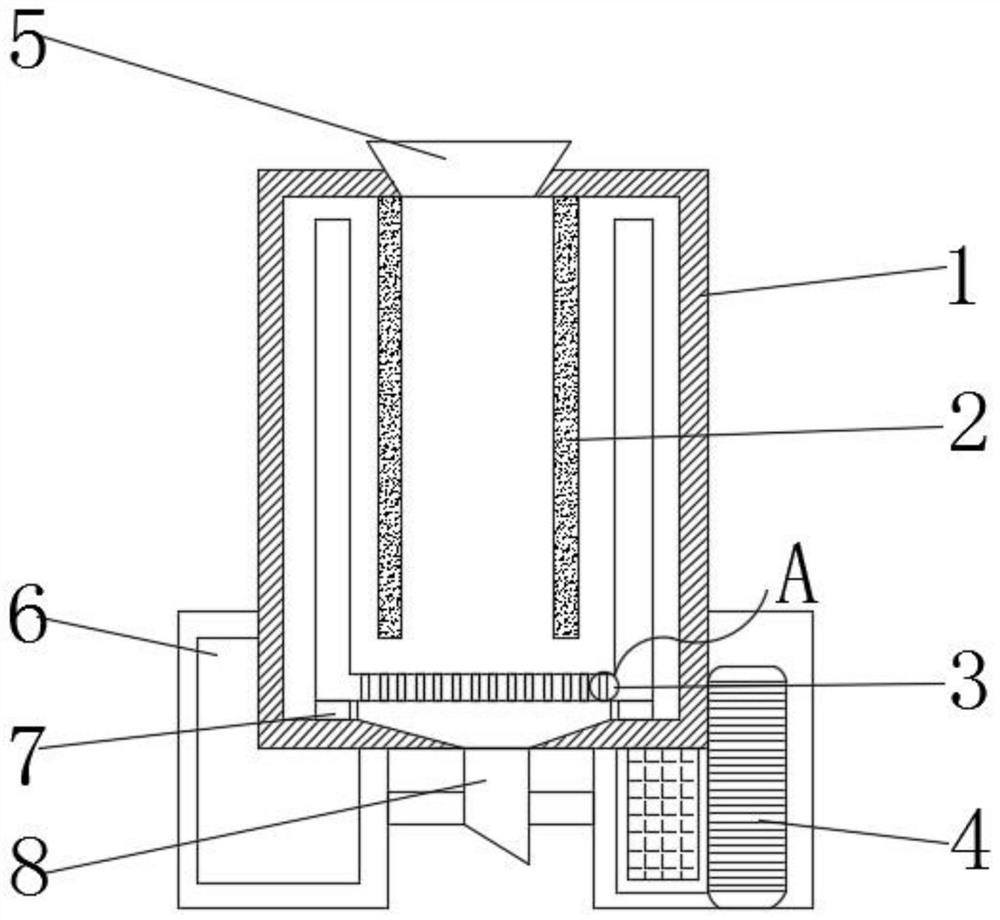 Drying device for grain processing