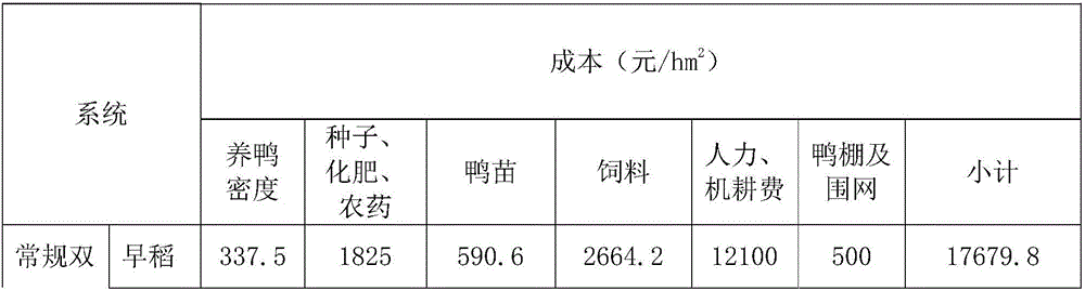 High-density duck breeding system of double cropping rice field and duck breeding system