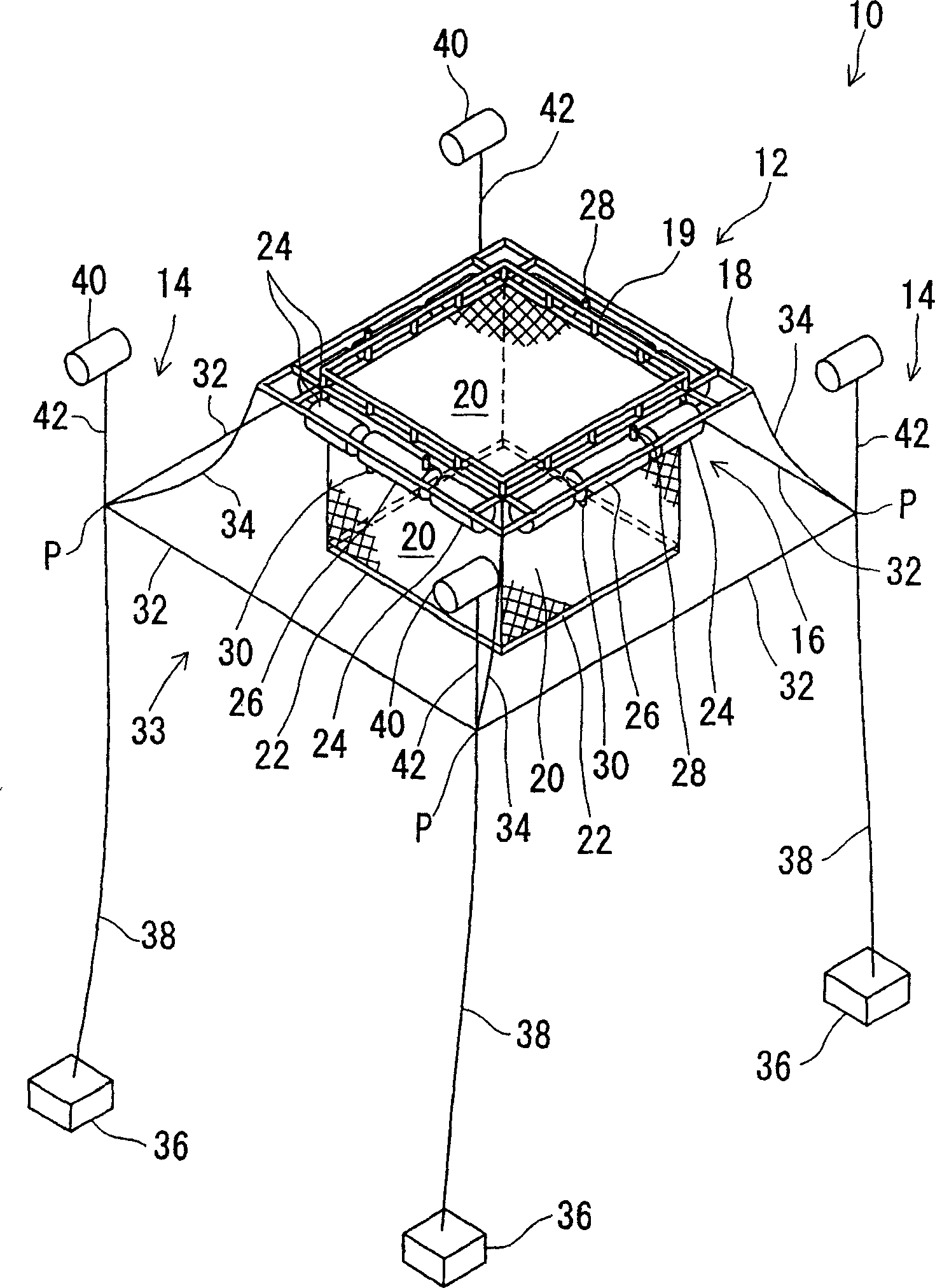 Net cage and net cage breed aquatics method