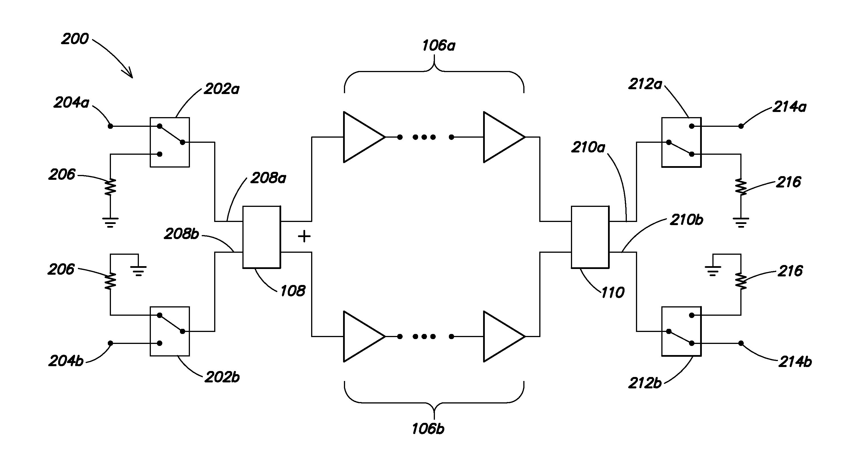 Switchable balanced amplifier