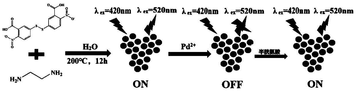 Nitrogen-sulfur co-doped carbon quantum dot fluorescent probe for cysteine detection and preparation and application thereof