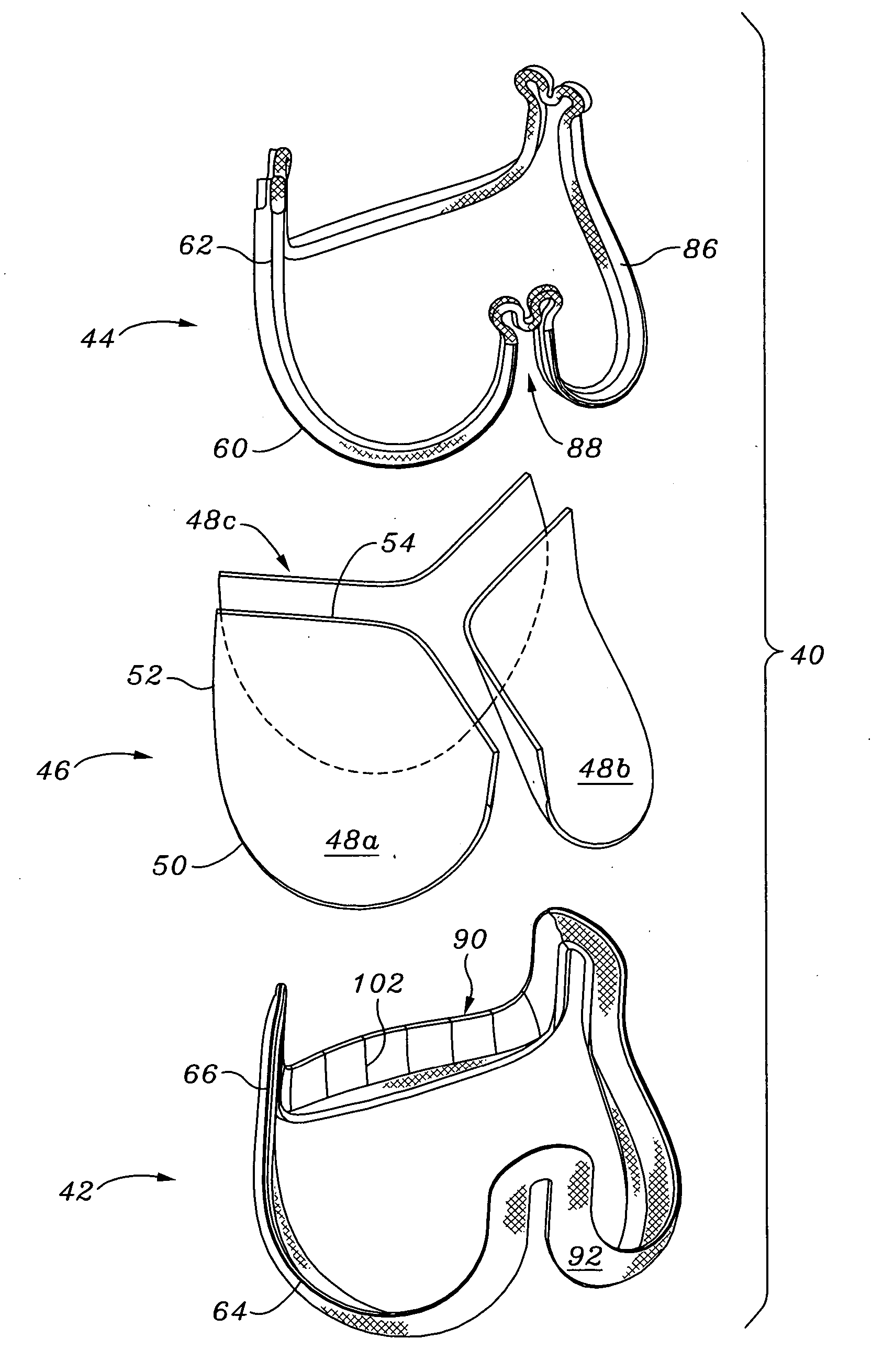 Stress absorbing flexible heart valve frame