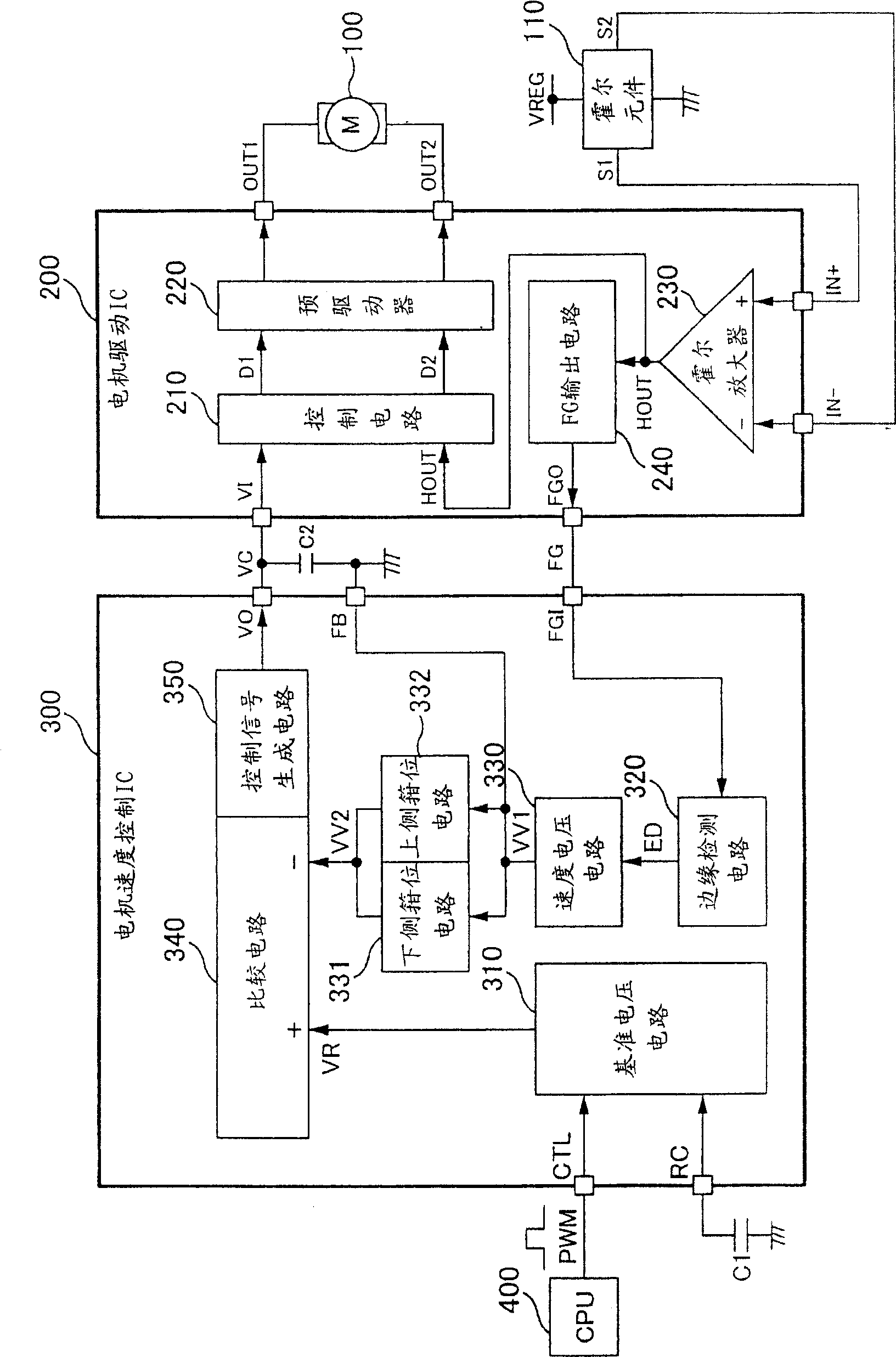 Motor speed control circuit