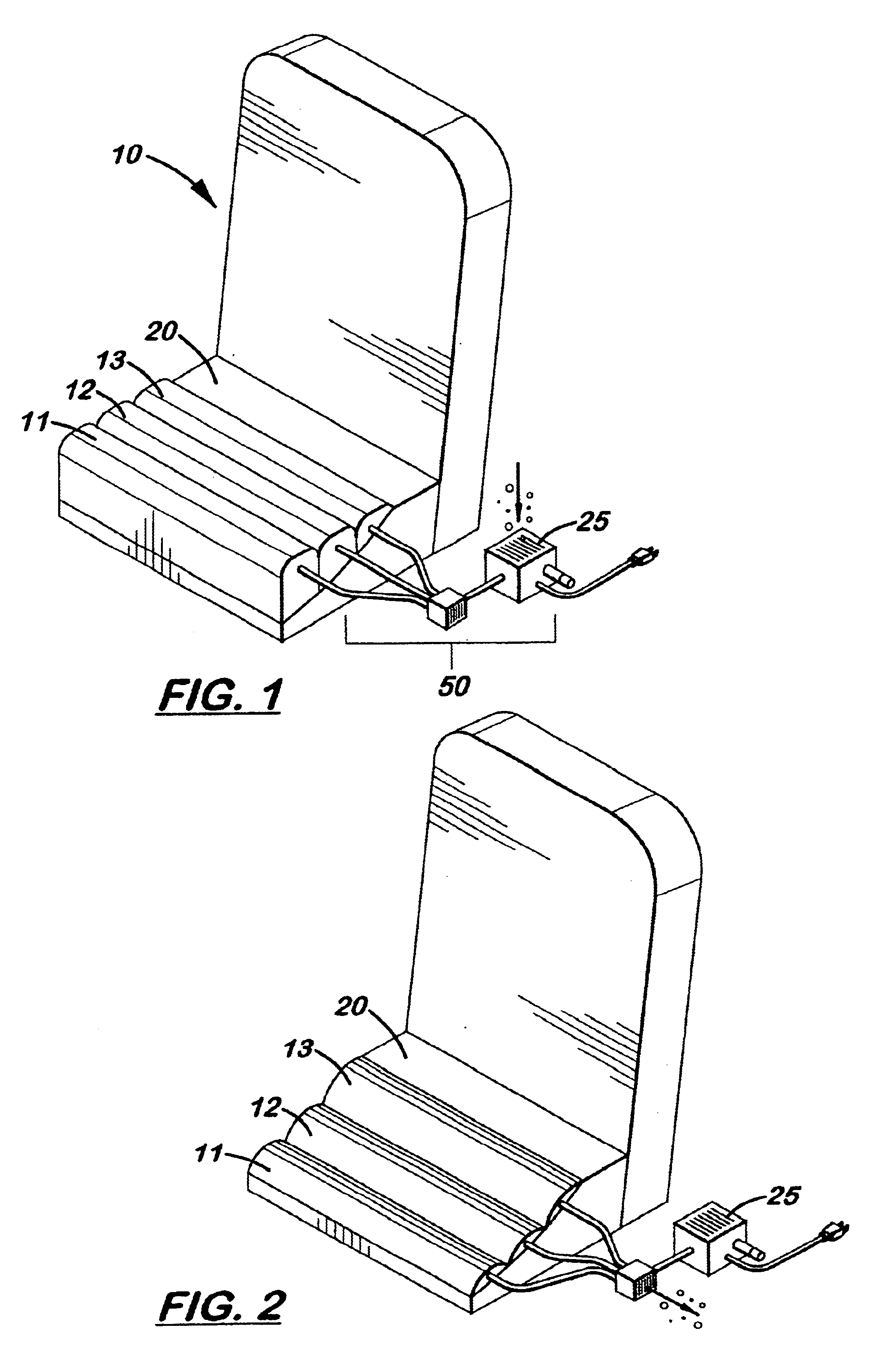 Body supporting, serial inflating seat