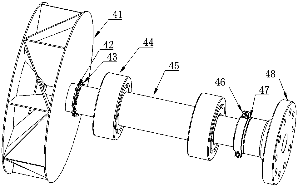 A simple Raymond mill device that is easy to disassemble the fan