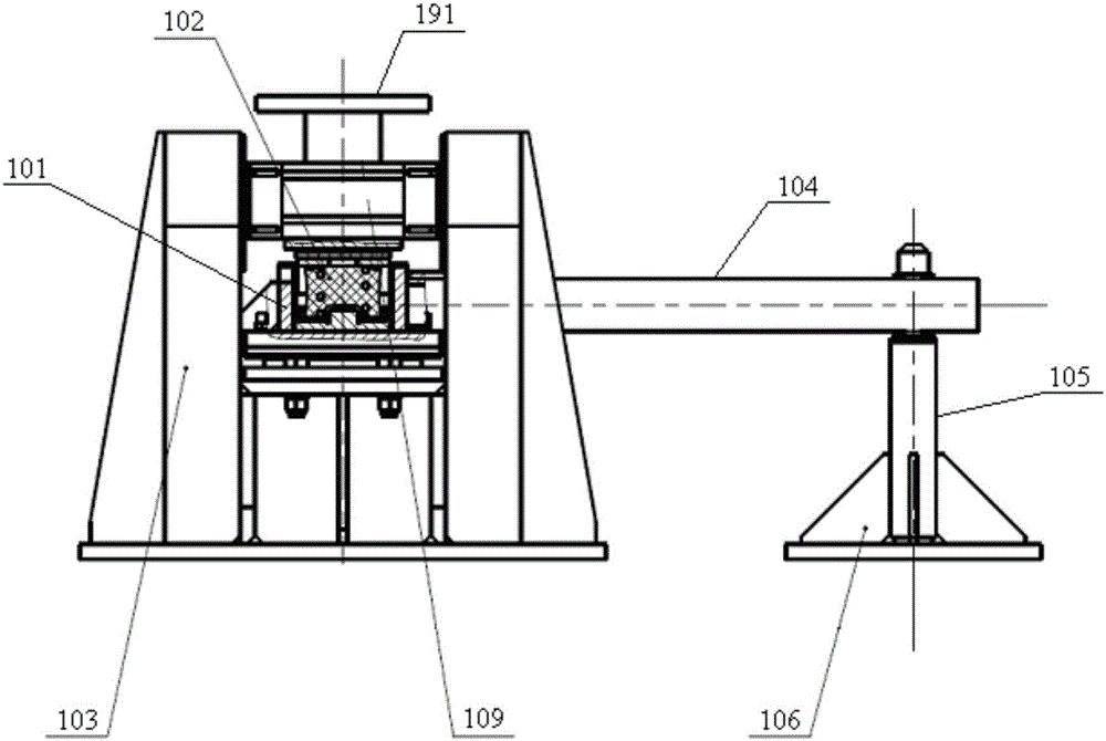 Elastic side bearing fatigue test device and method