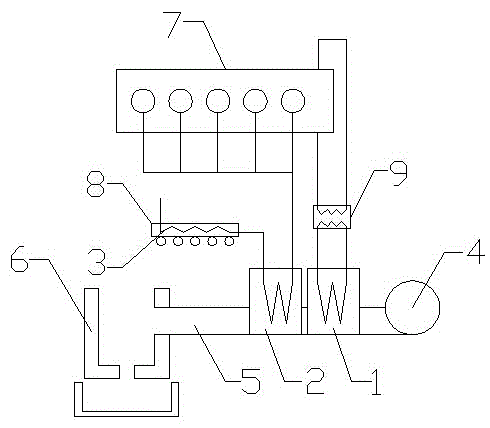 Device for drying grain by combine-harvester waste heat during harvesting process