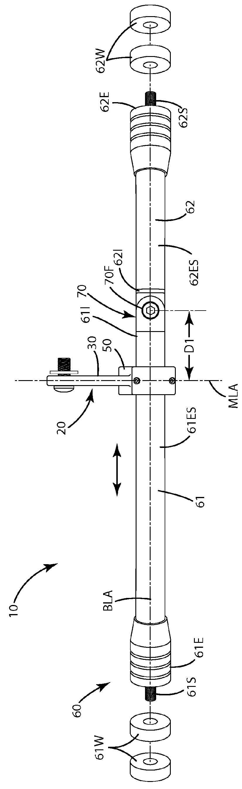 Continuous articulating archery stabilizer