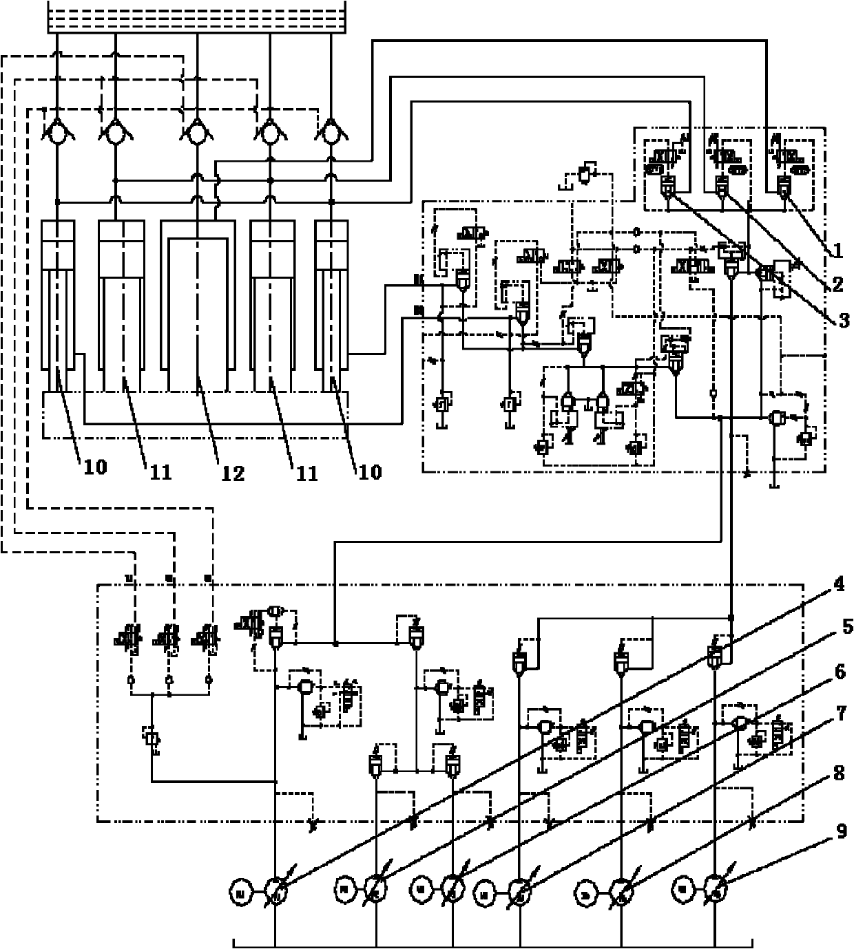 Energy-saving and consumption-reducing hydraulic system with multistage pressure control for large hydraulic machine