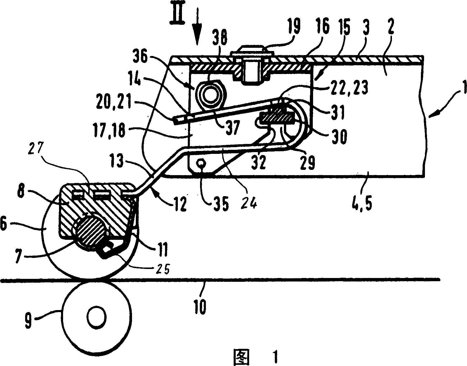 Pressing roller holder for stretching structure