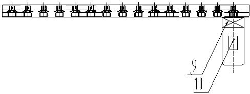 Continuous automatic line conveying equipment unit capable of synchronously and medially clamping