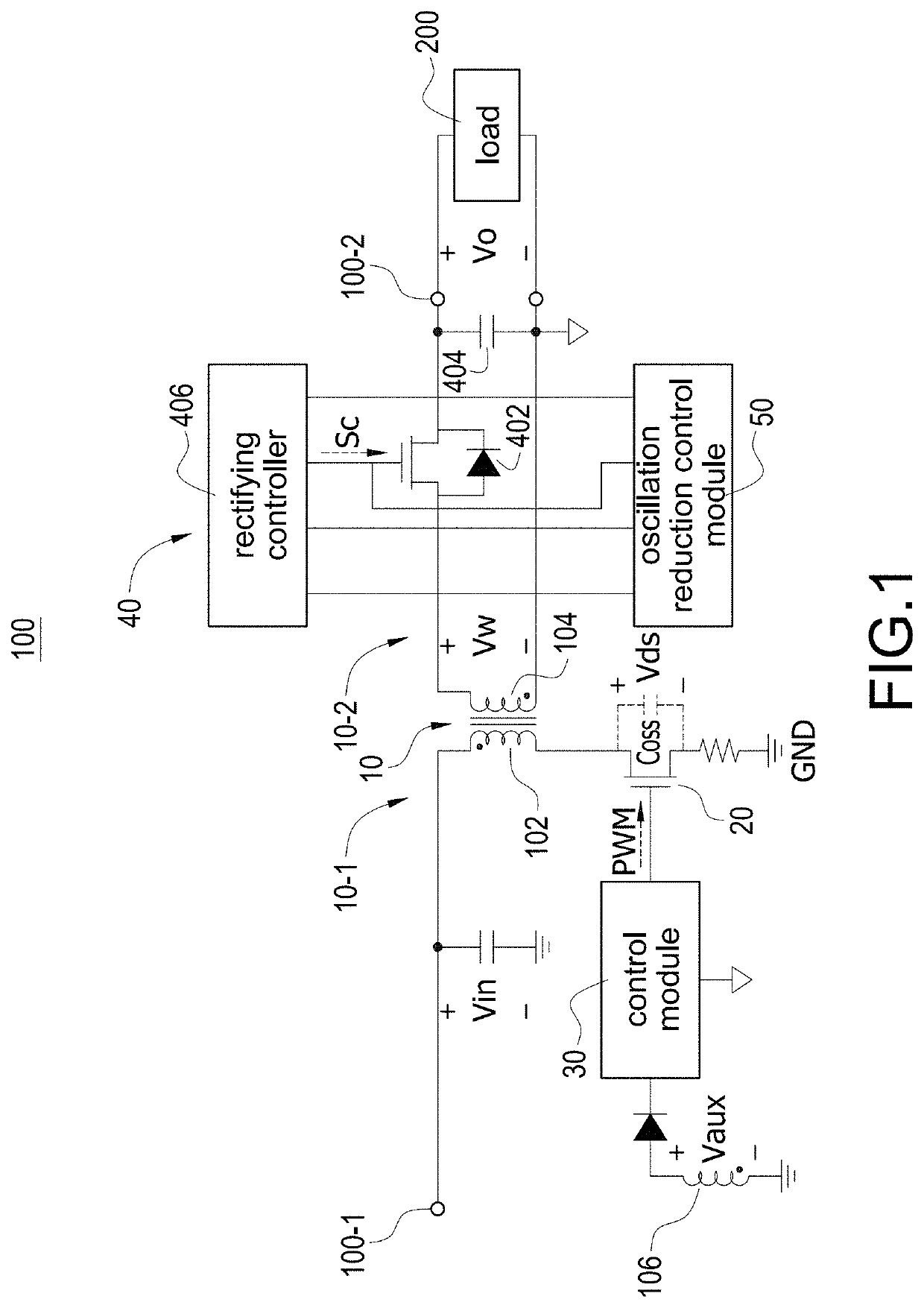 Power conversion apparatus with oscillation reduction control, oscillation reduction control module, and method of operating the same