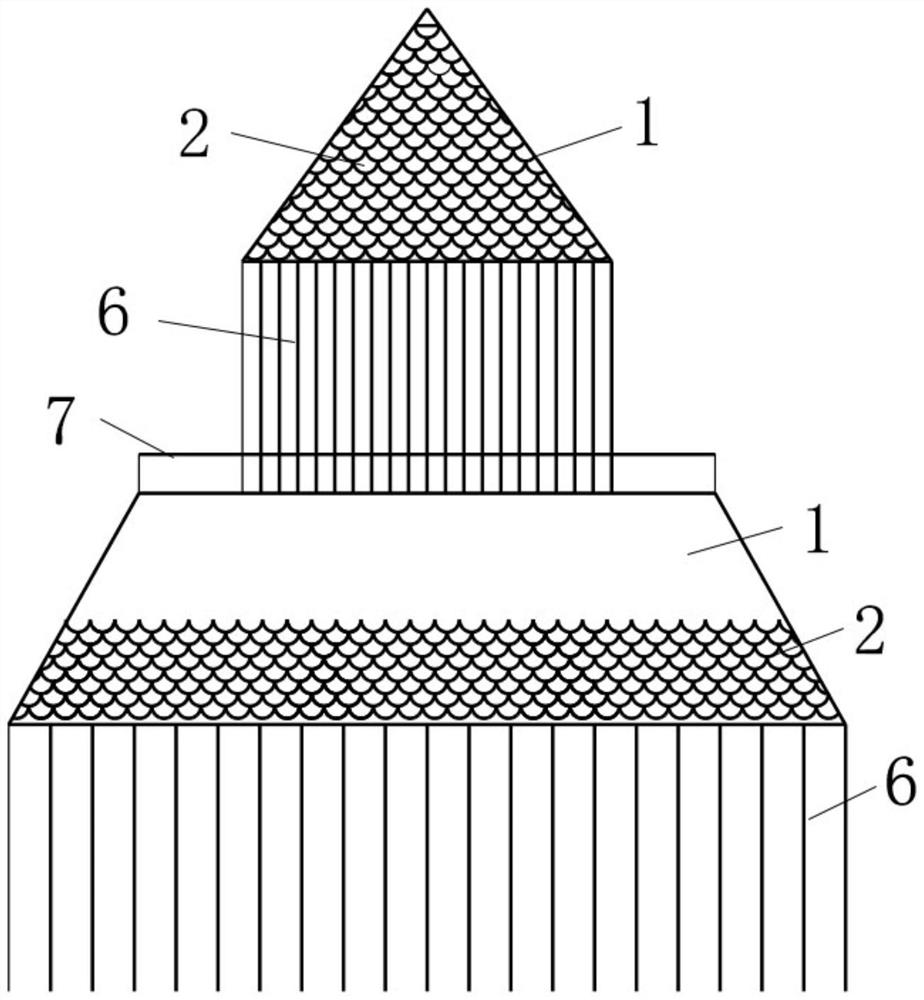 Internal component of falling film devolatilization tower with bionic structure and devolatilization tower