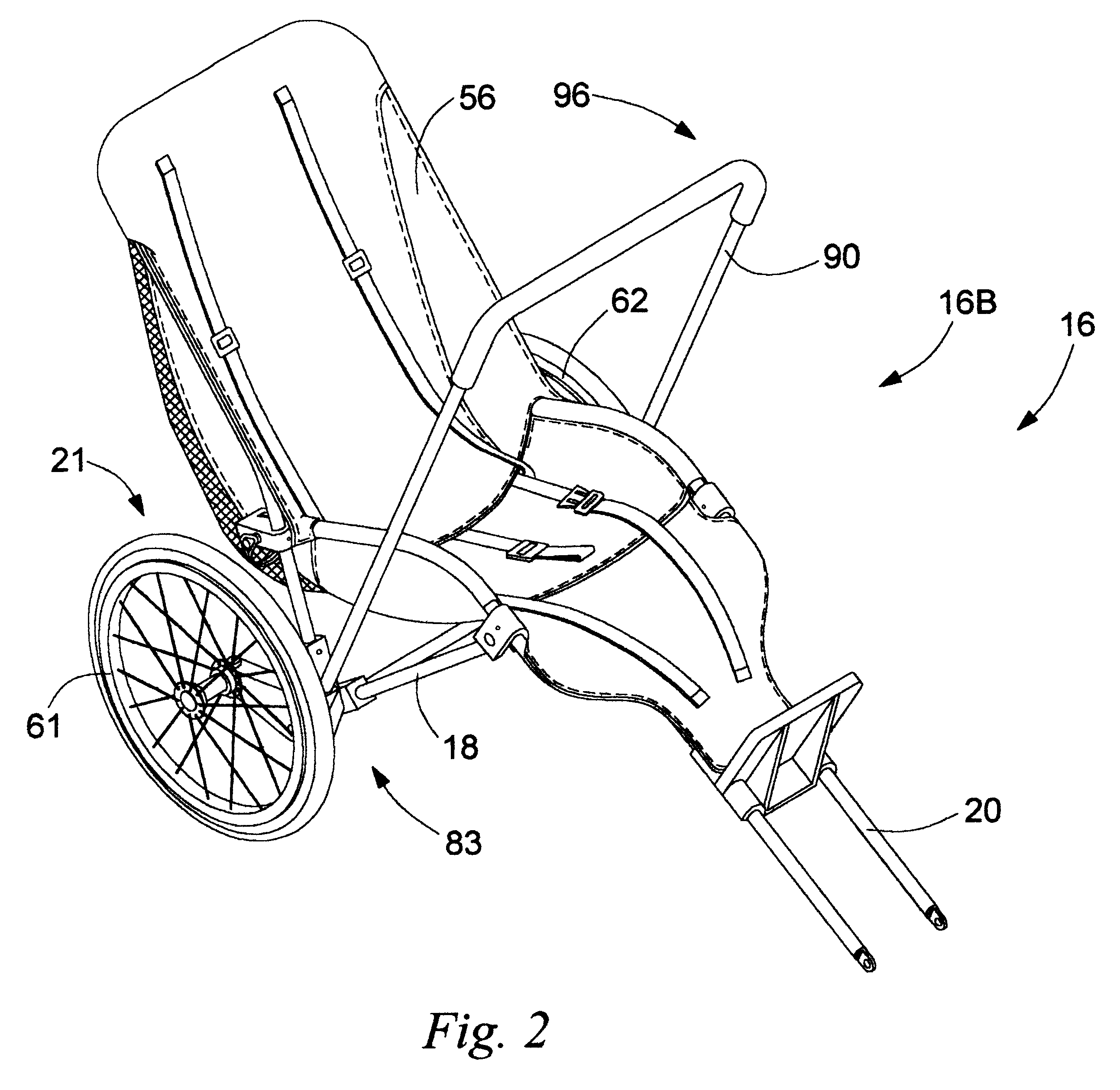 Convertible jogging stroller and trailer