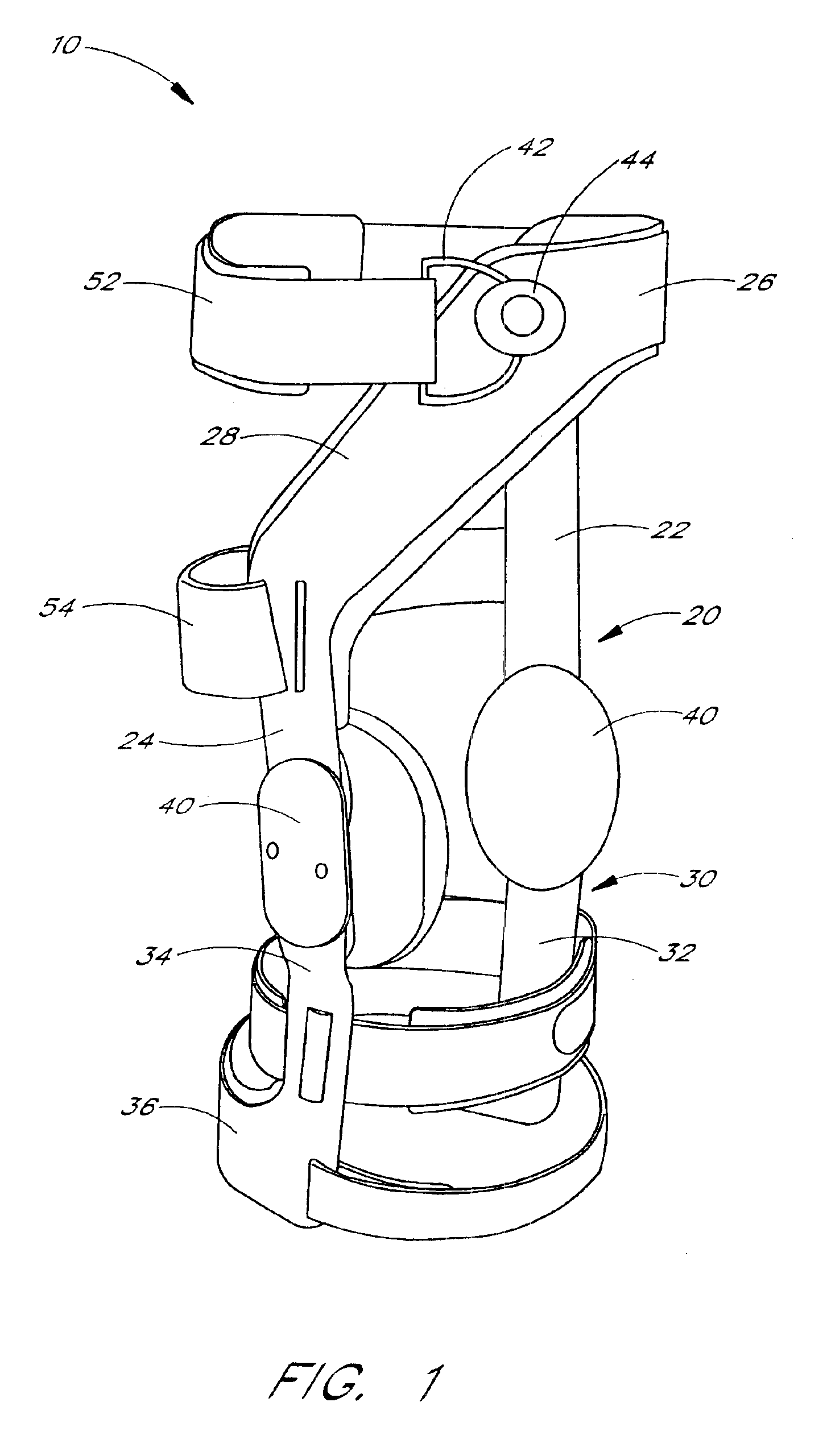 Contoured knee brace frame