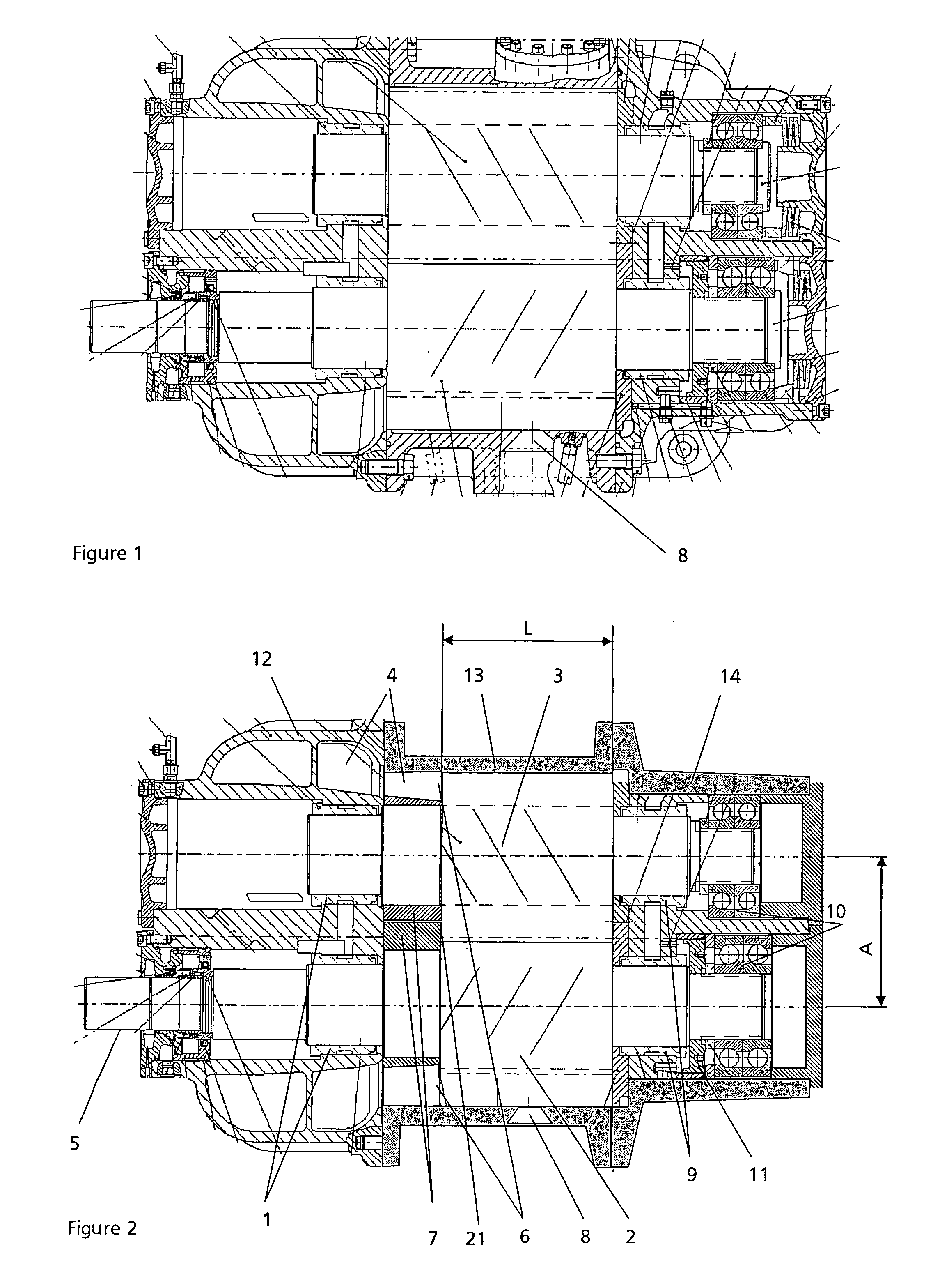 Screw compressor for high input power